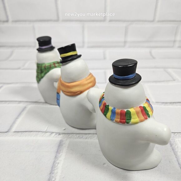 Dept 56 Ceramic Snowmen Figure Figurine  Christmas Holiday Hand Painted Colorful - Picture 6 of 16